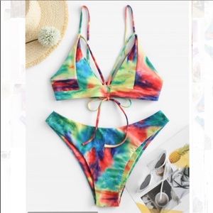 2/$30 NWT ZAFUL Tie Dye Strappy Bikini Swimsuit